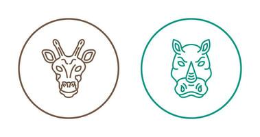 Giraffe and Rhino Icon vector