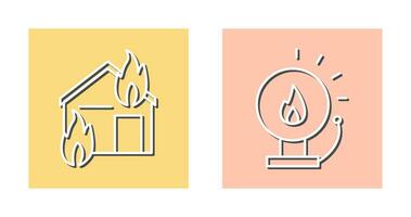 fuego consumidor casa y fuego alerta icono vector