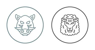 Sheep and Boar Icon vector