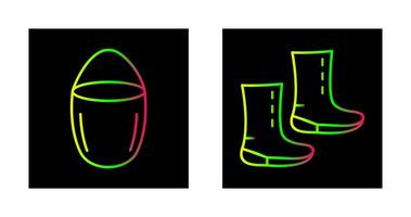 water bucket and boots Icon vector