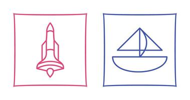 Rocket and Small Yacht Icon vector