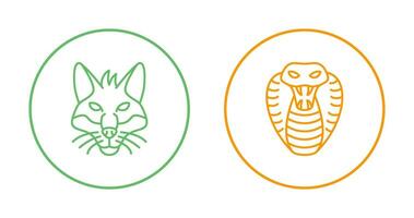 Fox and Snake Icon vector