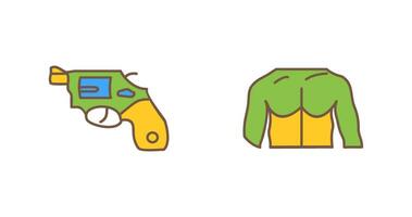 Revolver and Chest Icon vector