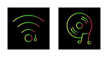 wifi sign and music cd  Icon vector
