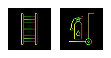 ladders and Moveable extinguisher Icon vector