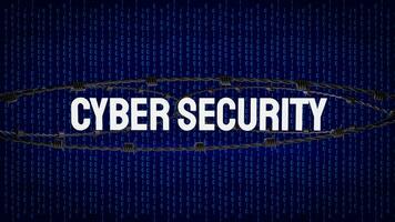 The Cybersecurity text on digital Background 3d rendering photo