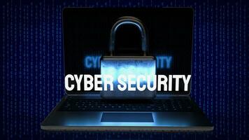 The Cybersecurity text on digital Background 3d rendering photo