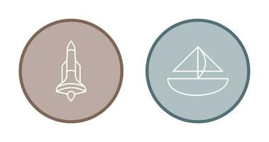 Rocket and Small Yacht Icon vector