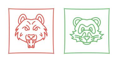 Bear and Ferret Icon vector