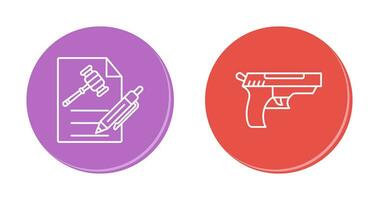 File and Gun Icon vector
