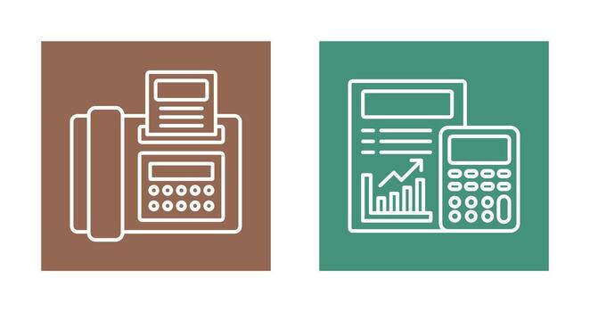 Fax and calculating Icon vector