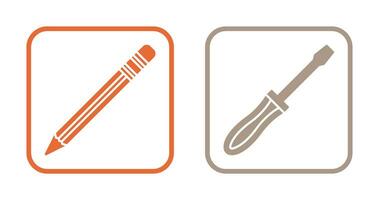 Pencil and Screwdriver Icon vector