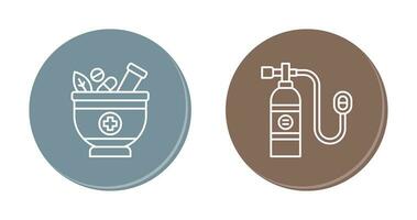 Herb and Oxygen Tank Icon vector