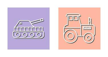 Tank and Tractor Icon vector