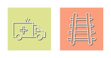 Ambulance and Train tack Icon vector