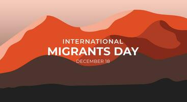 internacional migrantes día. Desierto concepto diseño modelo para bandera, fondo, póster vector