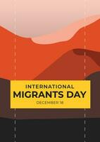 International migrants day. Desert concept design template for banner, background, poster vector