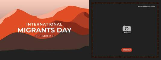 International migrants day. Desert concept design template for banner, background, poster vector