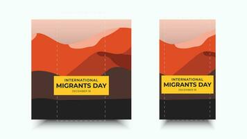 internacional migrantes día. Desierto concepto diseño modelo para bandera, fondo, póster vector