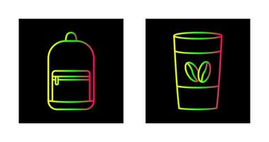 Backpack and Coffee Icon vector