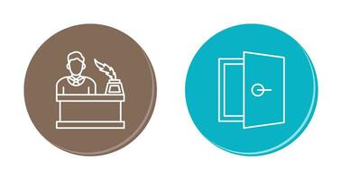 magistrado y puerta icono vector