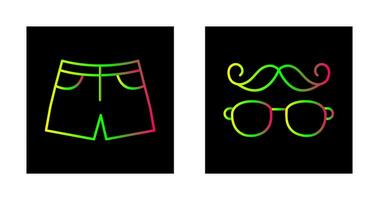 hipster estilo y pantalones cortos icono vector