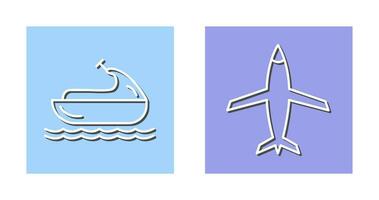 Jet Ski and Plane Icon vector