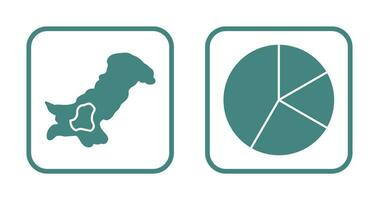 mapa y tarta icono vector