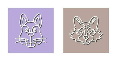 Squirrel and Raccoon Icon vector