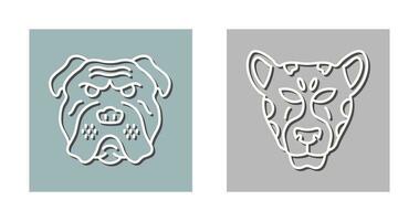 Bulldog and leopard Icon vector