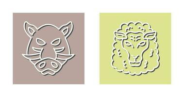 Sheep and Boar Icon vector