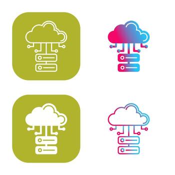 icono de vector de base de datos en la nube