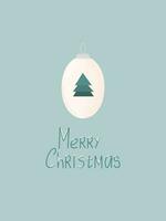 Christmas greeting card with decorated ball. Vector illustration greeting card