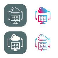 icono de vector de codificación de nube