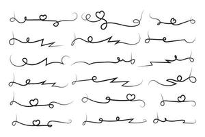 Lettering underline curly swoosh text elements, Typography font curve tail Highlight vector, Text Tails Swooshes Baseball Sign, calligraphy swish wavy decorative swirls, Swirl Lines tail ornaments vector