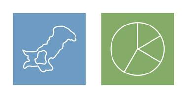 Map and Pie Icon vector