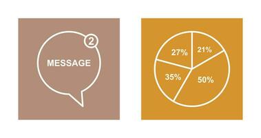 Message Bubbles and Pie Chart Icon vector