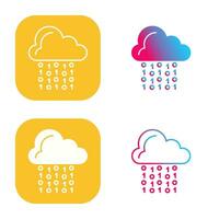 icono de vector de codificación de nube