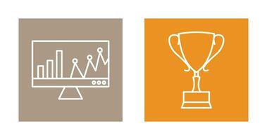 Online Stats and Award Icon vector