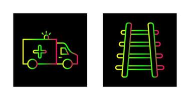 Ambulance and Train tack Icon vector