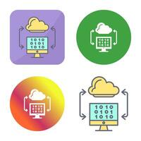 icono de vector de codificación de nube