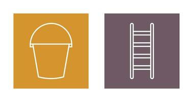 Water Bucket and Ladder Icon vector