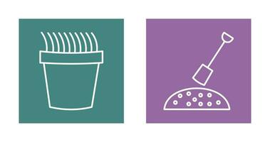 Gress Pot and Gardening Icon vector