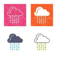 icono de vector de codificación de nube