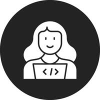 Web Developer Female Vector Icon