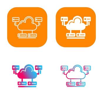 icono de vector de base de datos en la nube
