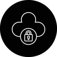 icono de vector de seguridad en la nube