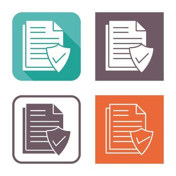 icono de vector de documento válido