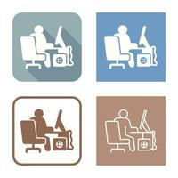 Computer Worker Vector Icon