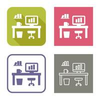 Office Desk Vector Icon